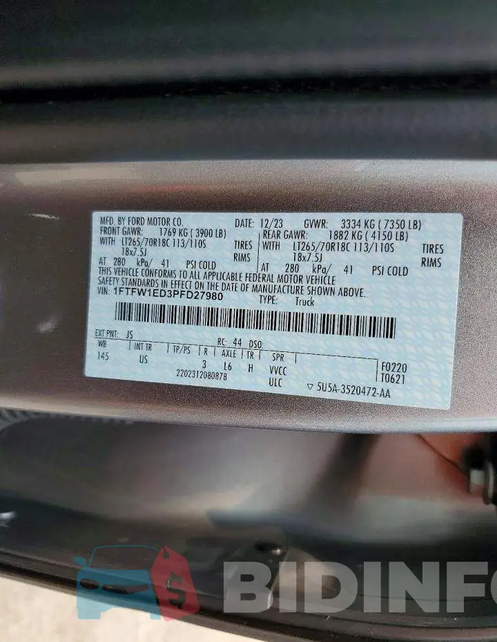 1FTFW1ED3PFD27980 Photo# 12
