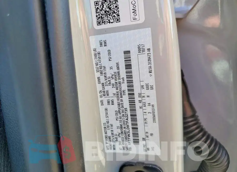 1FTFW3LD9TFA22735 Photo# 12