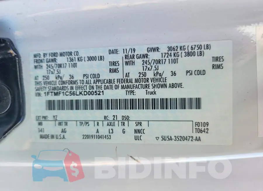 1FTMF1C56LKD00521 Photo# 12