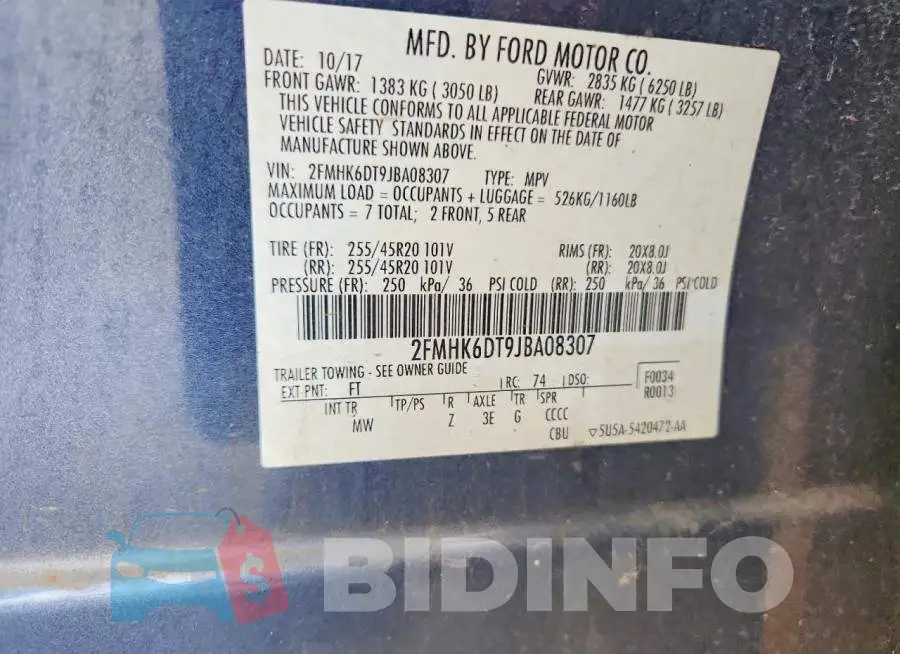2FMHK6DT9JBA08307 Photo# 12