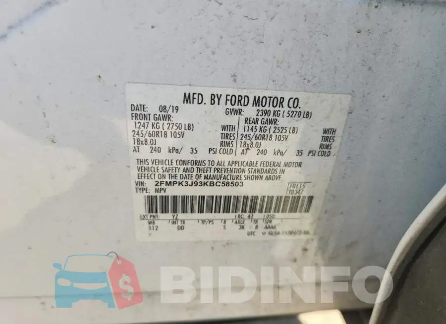 2FMPK3J93KBC58503 Photo# 13