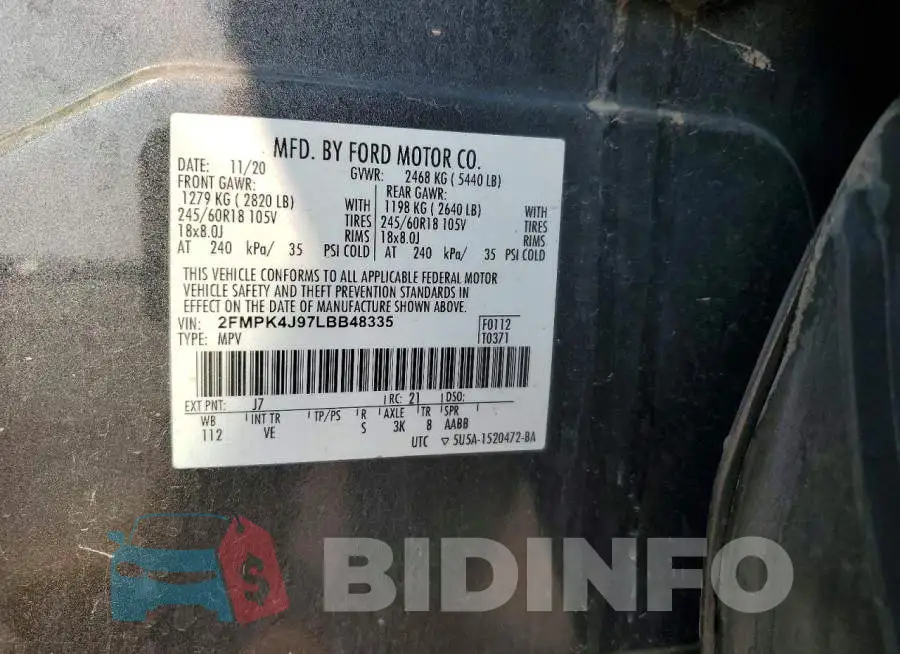 2FMPK4J97LBB48335 Photo# 13