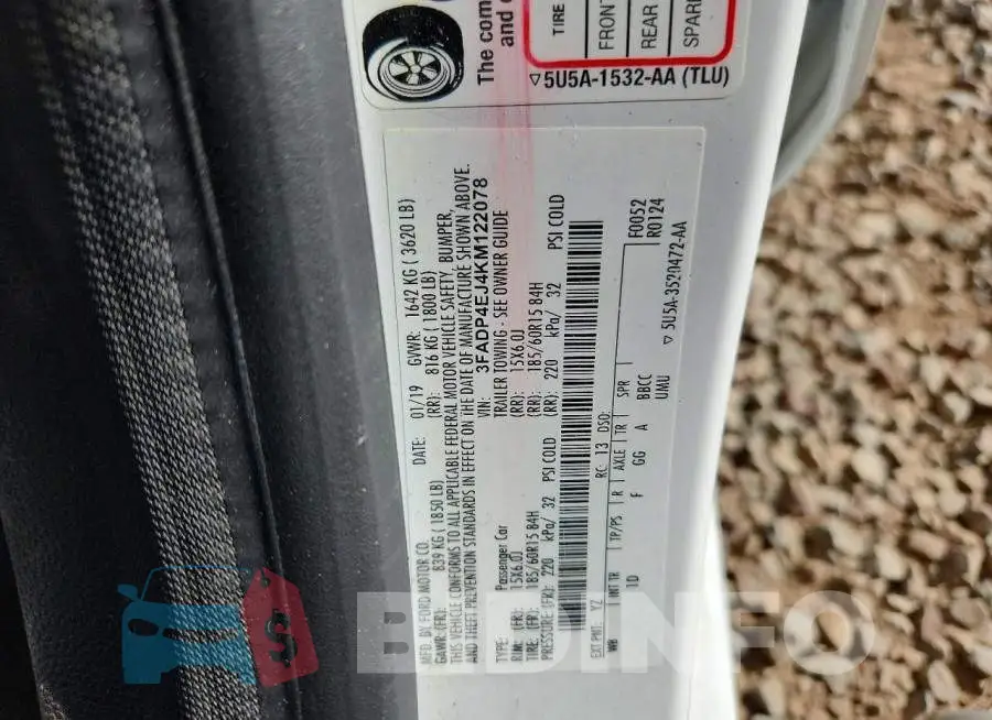 3FADP4EJ4KM122078 Photo# 13