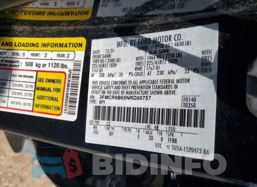 3FMCR9B65NRD00757 Photo# 13