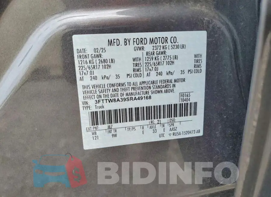 3FTTW8A39SRA49168 Photo# 12