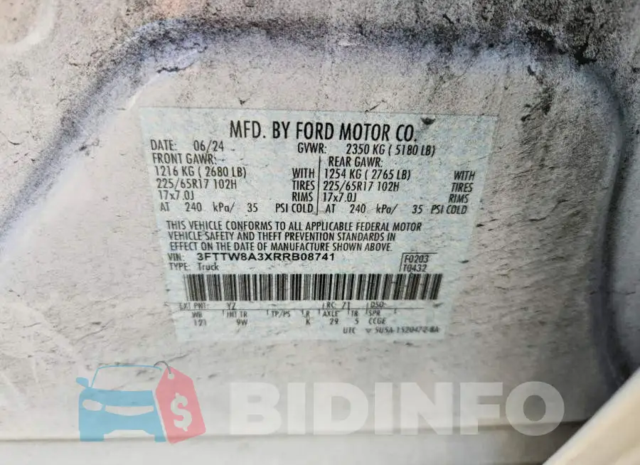 3FTTW8A3XRRB08741 Photo# 13