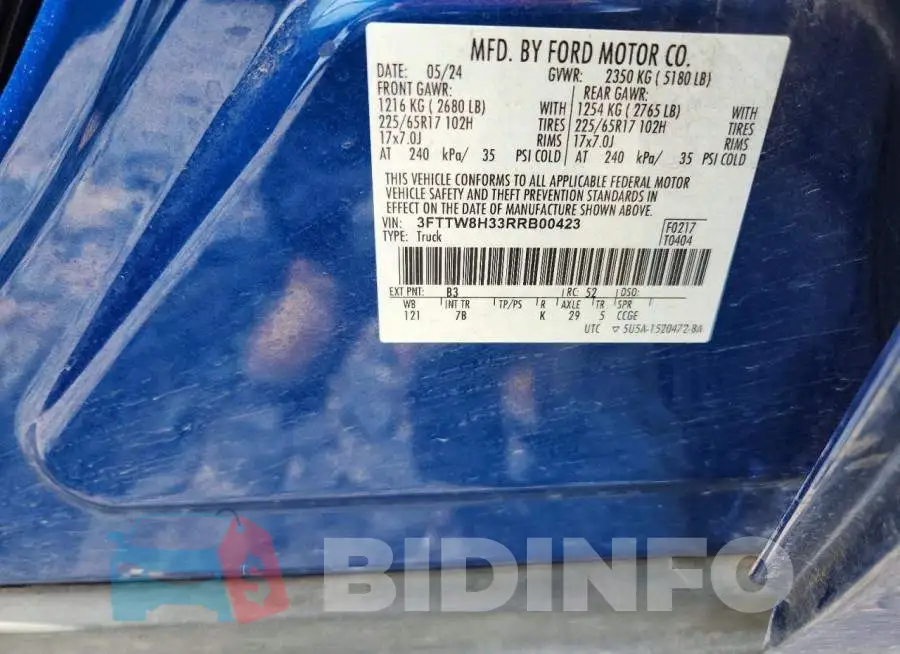 3FTTW8H33RRB00423 Photo# 12