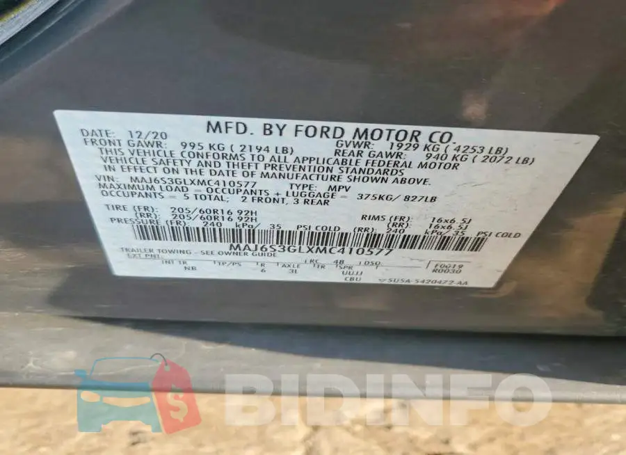 MAJ6S3GLXMC410577 Photo# 13