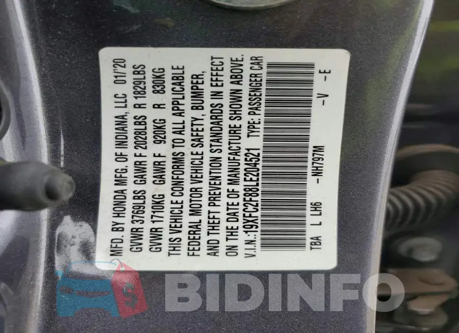 19XFC2F88LE204521 Photo# 13