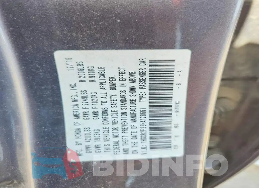 1HGCR2F33HA128661 Photo# 13