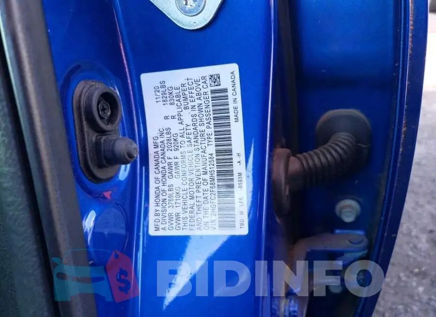 2HGFC2F68MH512584 Photo# 12