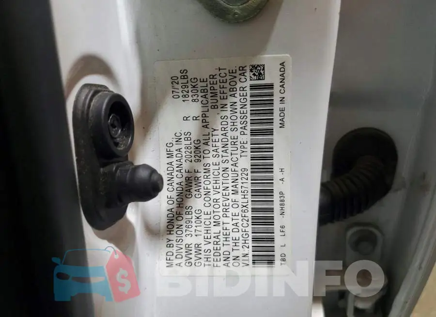 2HGFC2F6XLH571229 Photo# 12