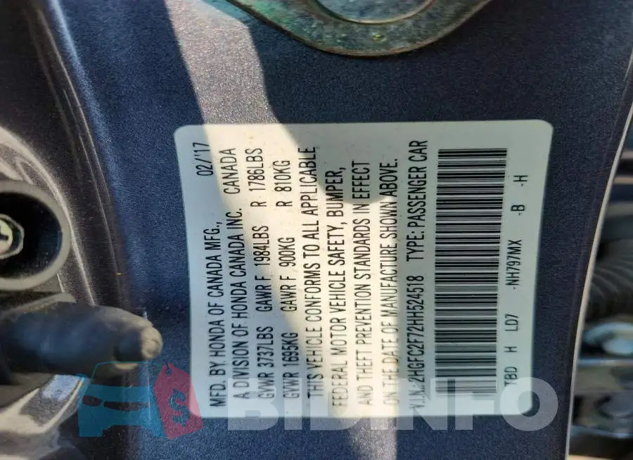 2HGFC2F72HH524518 Photo# 12