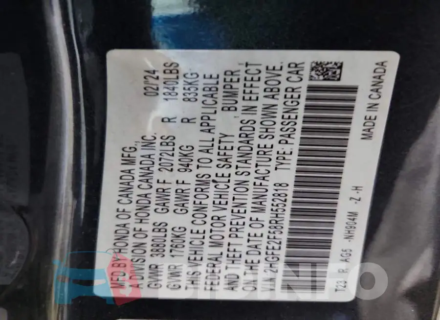 2HGFE2F58RH552818 Photo# 12