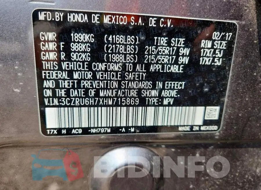 3CZRU6H7XHM715869 Photo# 14