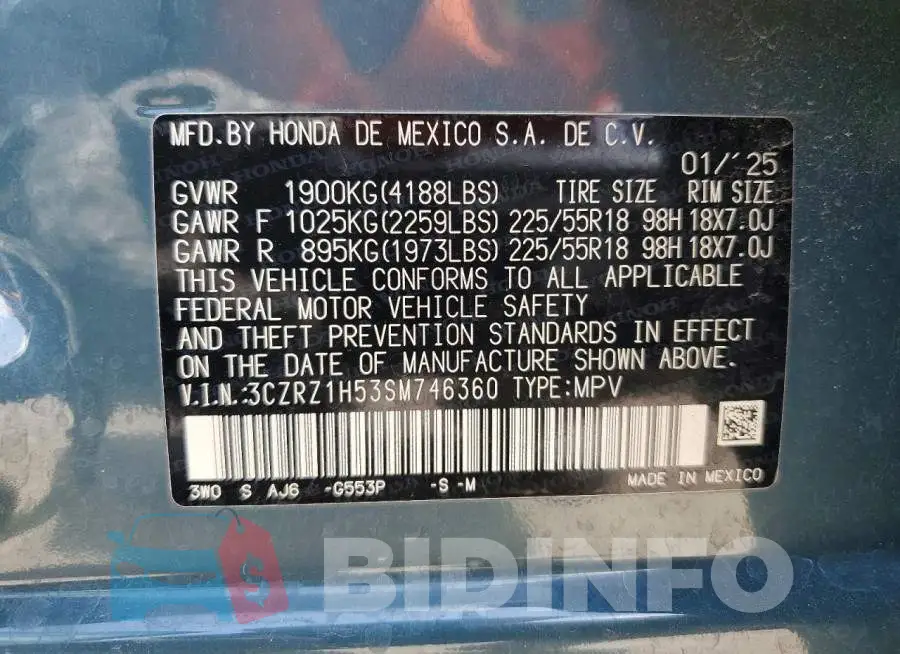 3CZRZ1H53SM746360 Photo# 14
