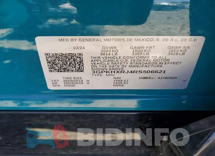 3GPKHXRJ4RS506621 Photo# 13