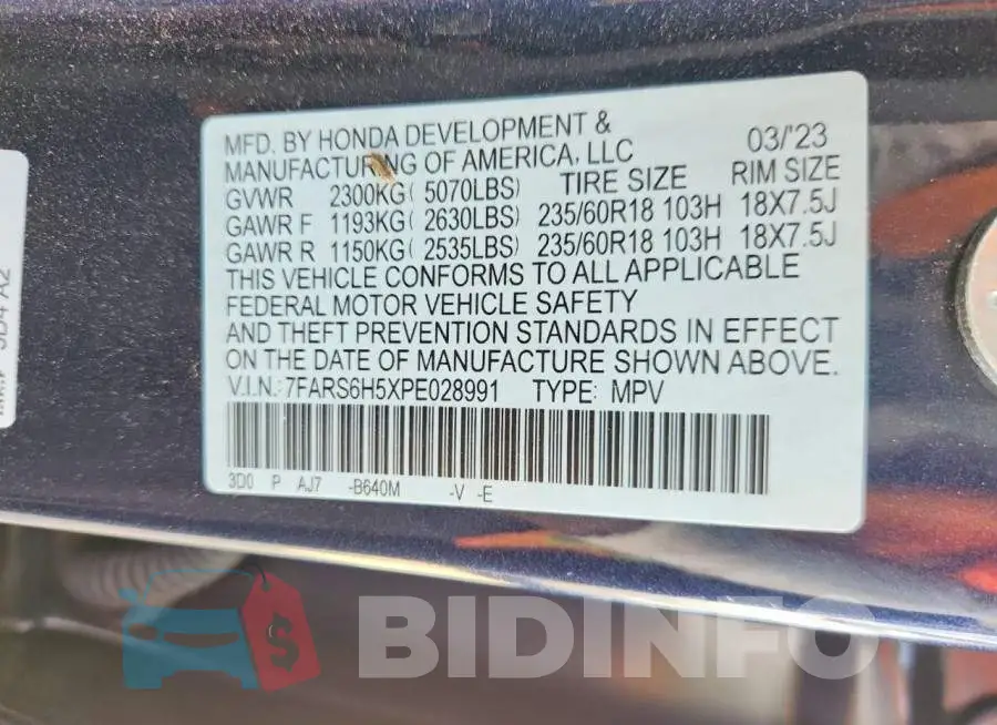 7FARS6H5XPE028991 Photo# 14