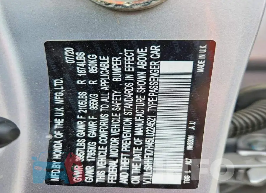SHHFK7H45LU224521 Photo# 12