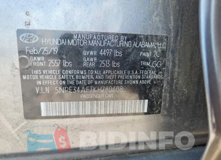 5NPE34AF7KH780608 Photo# 12