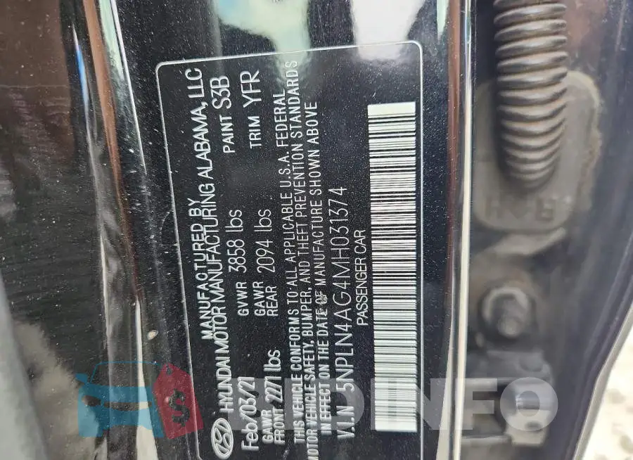 5NPLN4AG4MH031374 Photo# 13