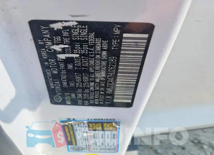 KM8J3CA47HU262189 Photo# 13