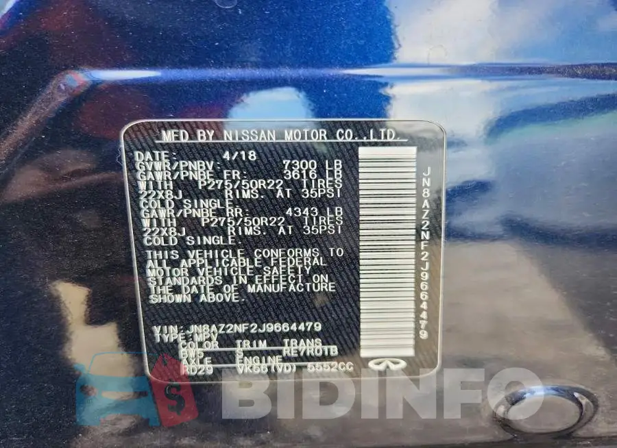 JN8AZ2NF2J9664479 Photo# 14