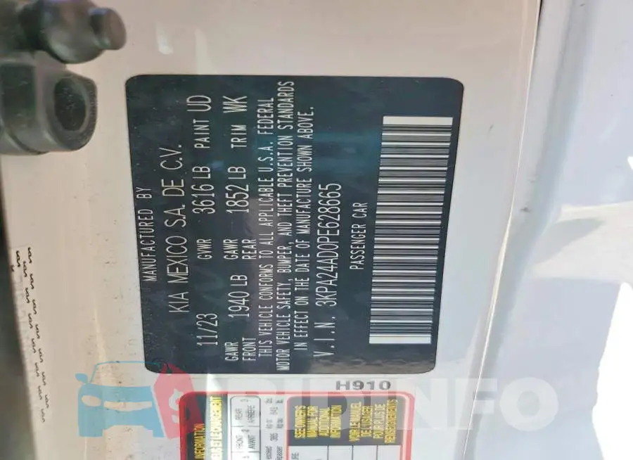 3KPA24AD0PE628665 Photo# 12