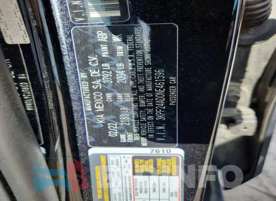 3KPF24AD0NE461596 Photo# 12