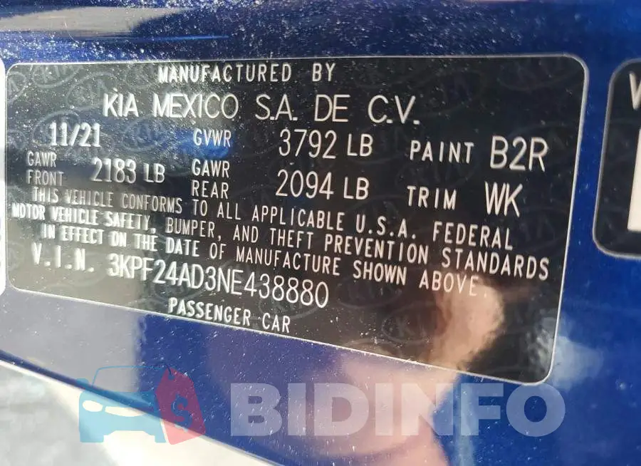 3KPF24AD3NE438880 Photo# 12
