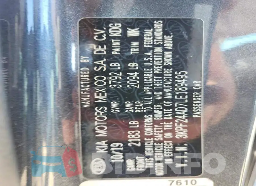 3KPF24AD7LE189495 Photo# 12