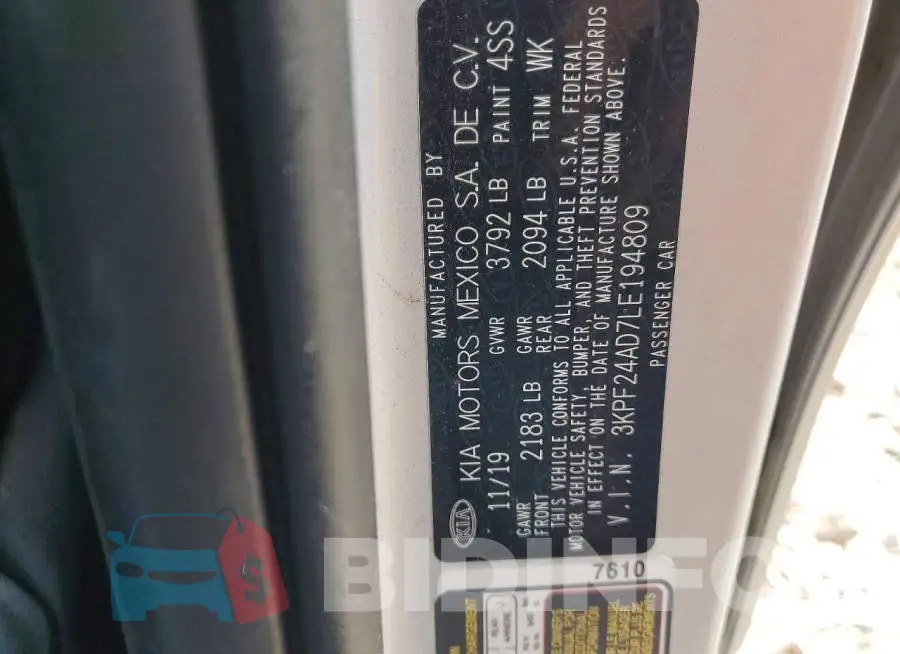3KPF24AD7LE194809 Photo# 12