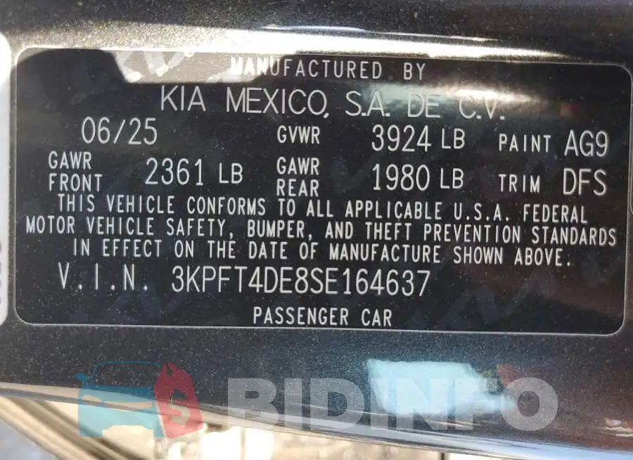 3KPFT4DE8SE164637 Photo# 12