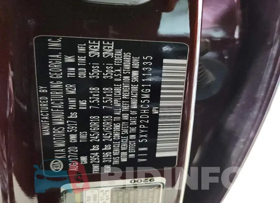 5XYP2DHC5MG111335 Photo# 14