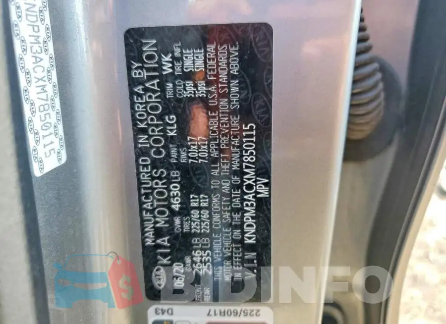 KNDPM3ACXM7850115 Photo# 13
