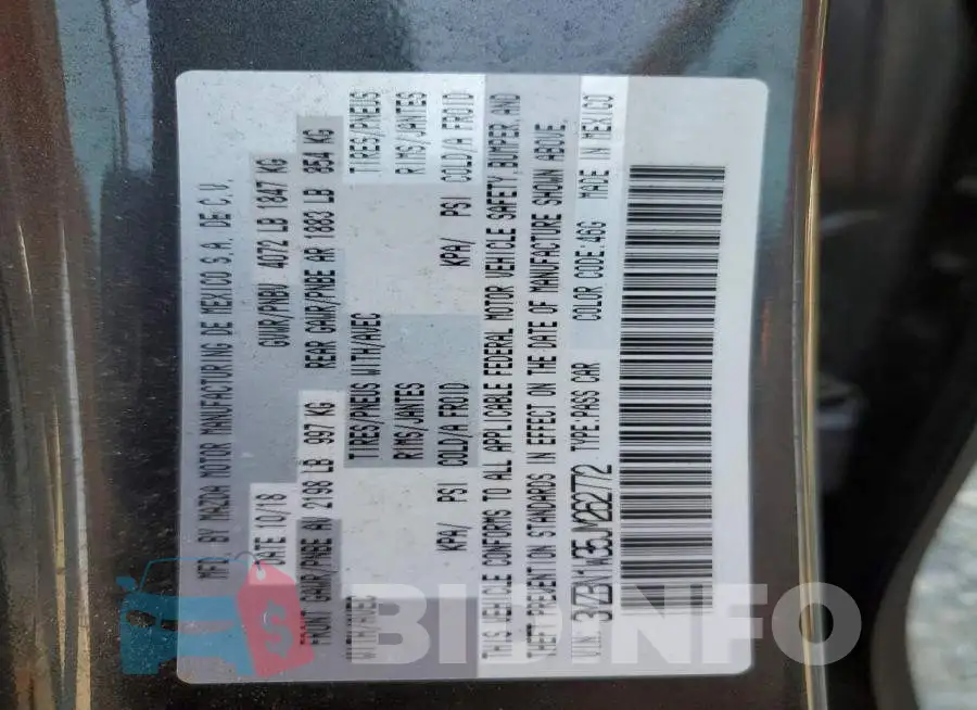 3MZBN1W35JM262772 Photo# 13