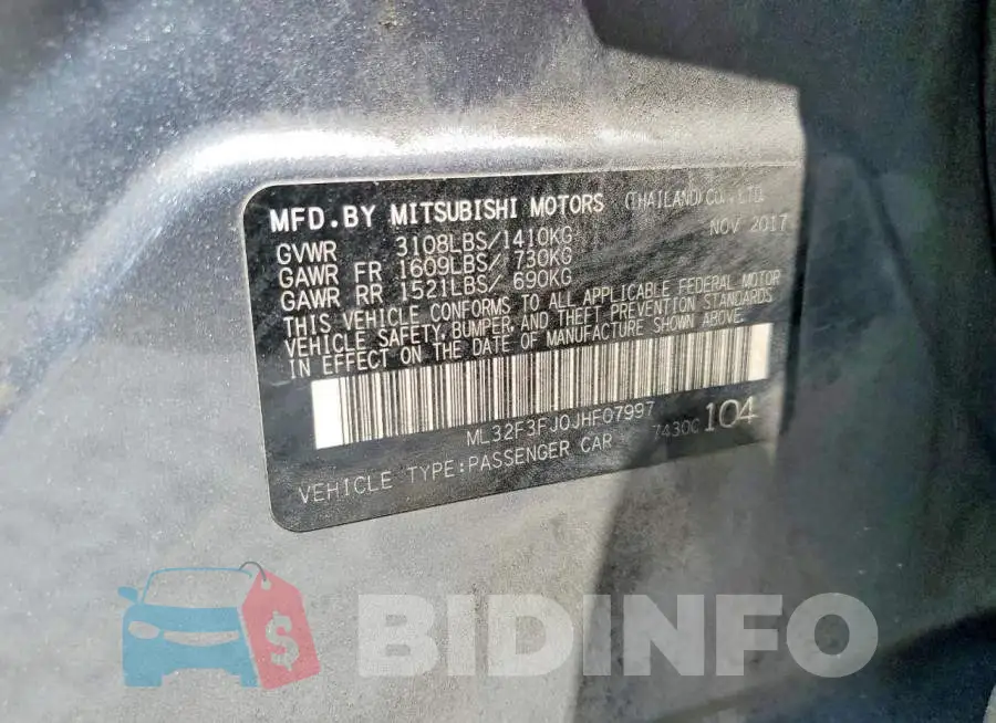 ML32F3FJ0JHF07997 Photo# 12