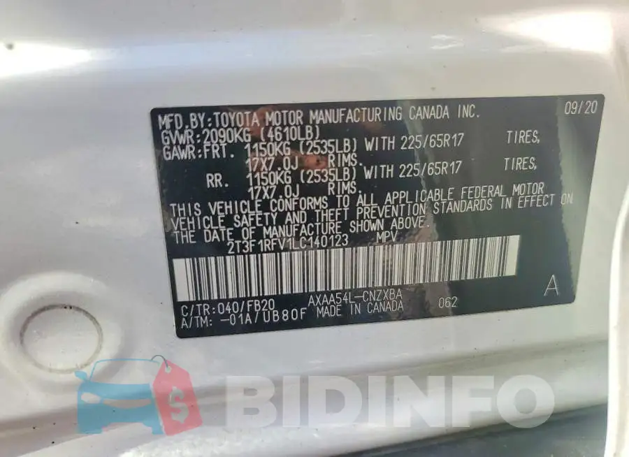 2T3F1RFV1LC140123 Photo# 13