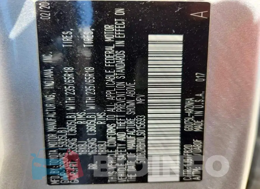5TDBZRBHXLS015693 Photo# 13