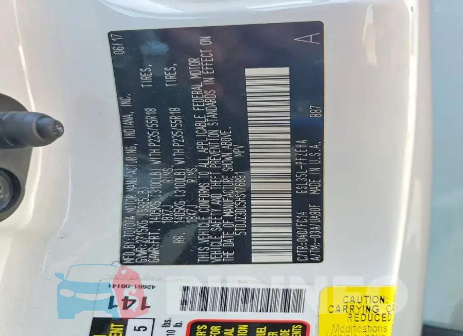 5TDJZ3DC5HS176891 Photo# 14