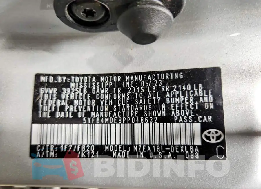 5YFB4MDE8PP048632 Photo# 13