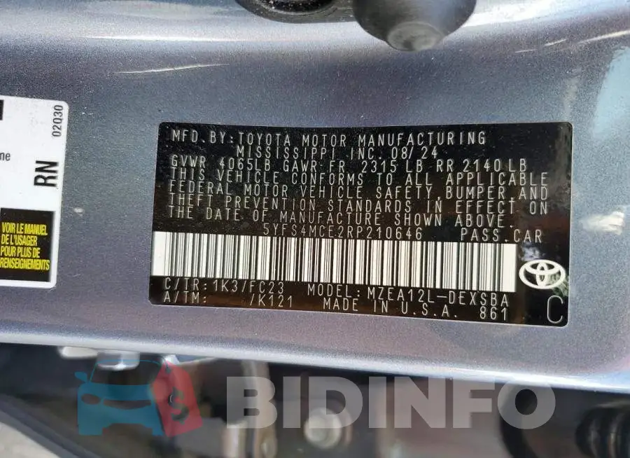 5YFS4MCE2RP210646 Photo# 12