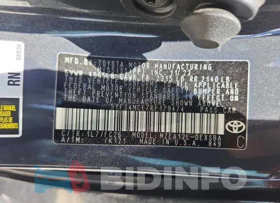 5YFS4MCE7RP179474 Photo# 13