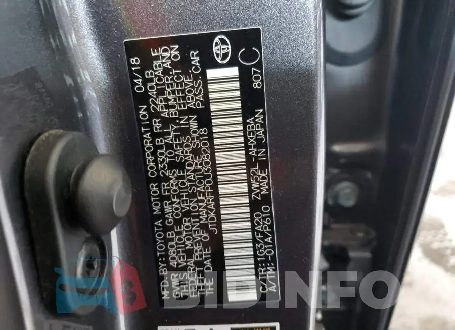 JTDKARFP0J3082018 Photo# 12