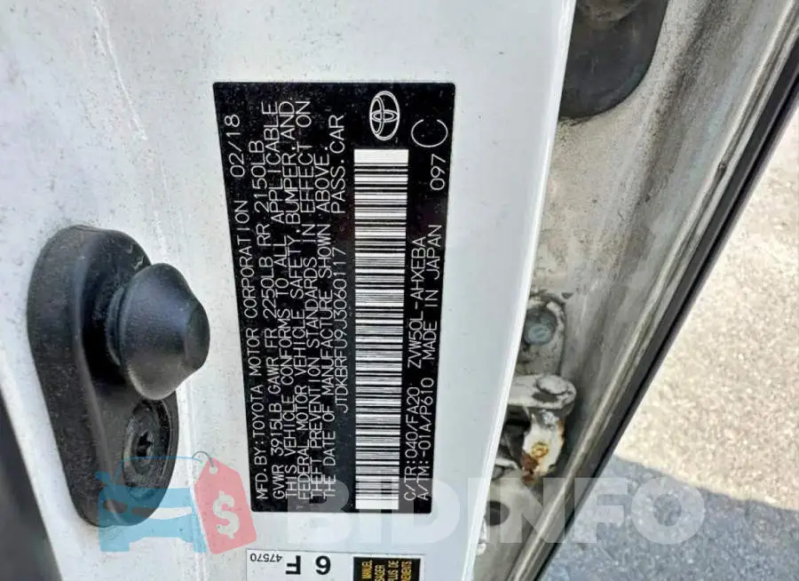 JTDKBRFU9J3060117 Photo# 10