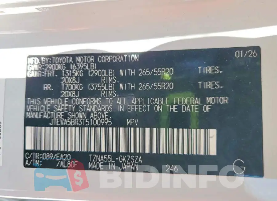 JTEVA5BR3T5100995 Photo# 13
