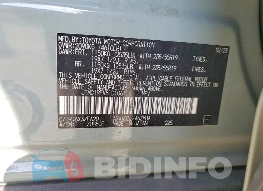 JTMC1RFV5PD106156 Photo# 13
