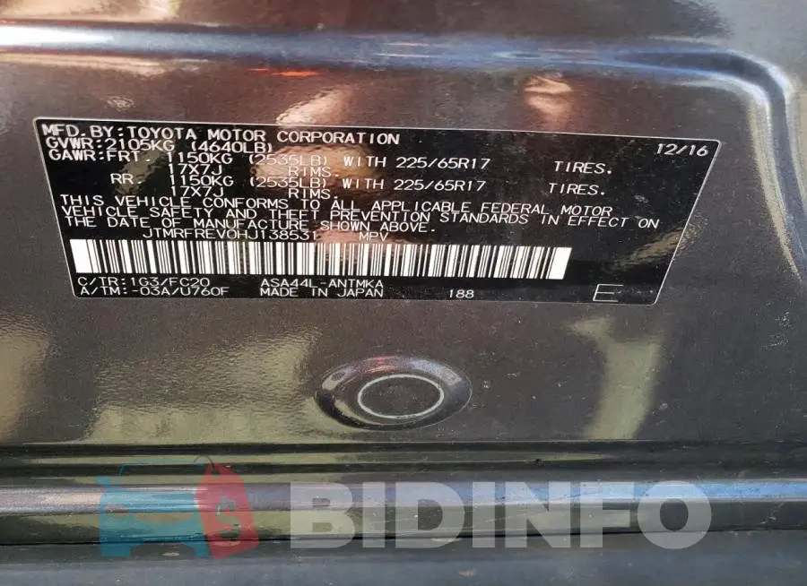 JTMRFREV0HJ138531 Photo# 12