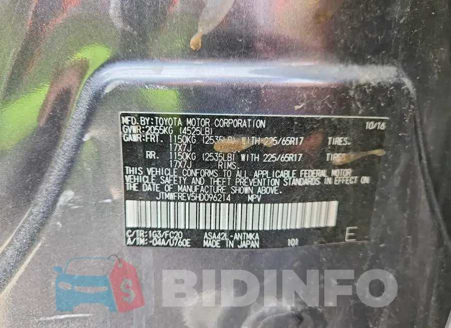 JTMWFREV5HD096214 Photo# 13