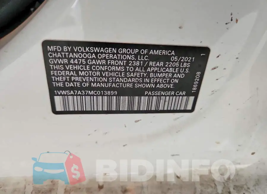 1VWSA7A37MC013899 Photo# 12